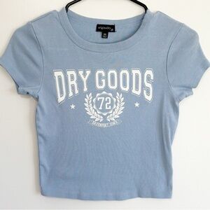 DRY GOODS Short Sleeve Baby Tee with Graphic Logo Blue XS